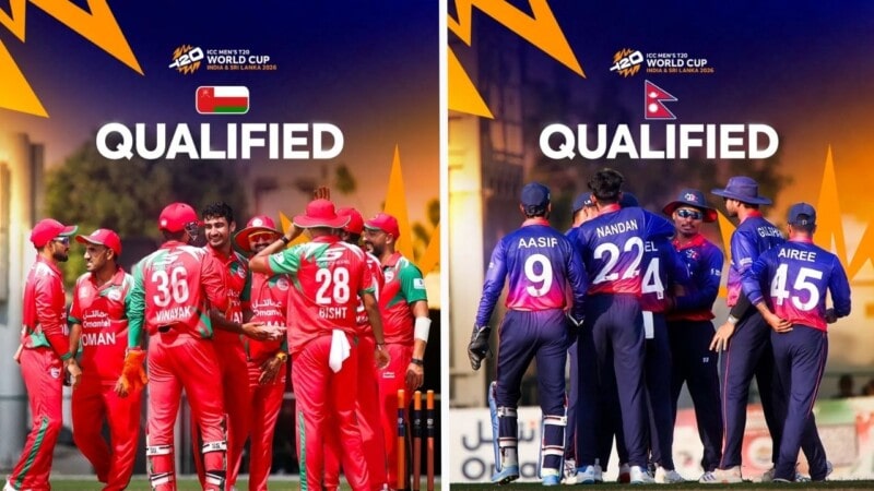 Oman, Nepal qualify for 2026 T20 World Cup
