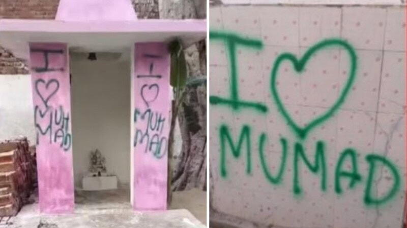 Hindutva extremists caught writing ‘I love Muhammad’ on temple walls to spread anti-Muslim sentiment in India