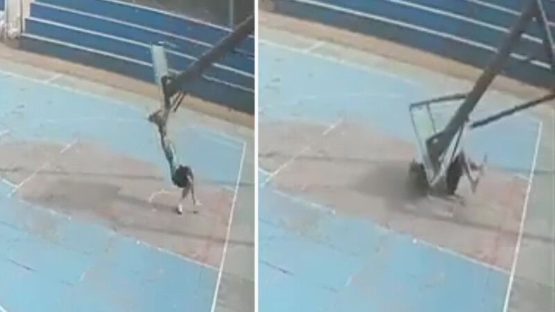 TW VIDEO: Indian national basketball player dies after pole falls during practice in Haryana