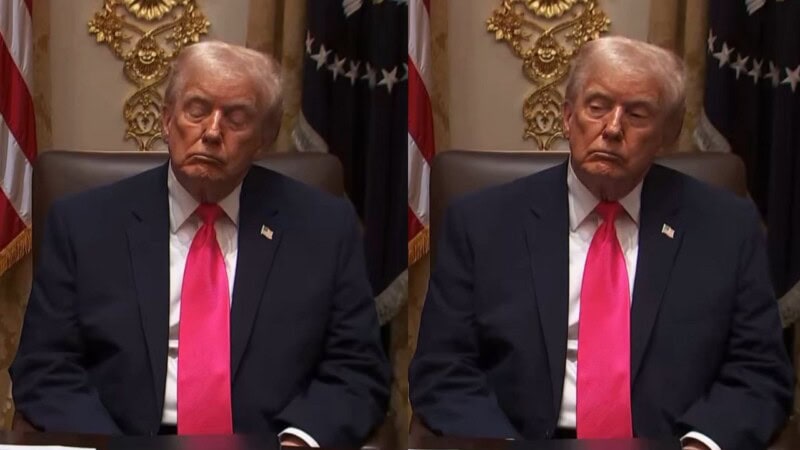 Video of Trump dozing off during cabinet meeting goes viral