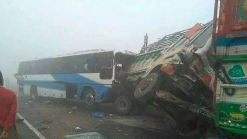 Bus crash on M-4 motorway leaves one dead, four injured