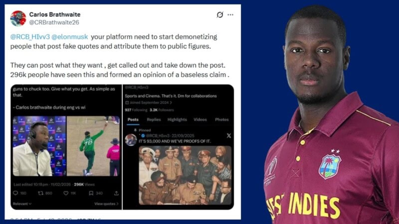 Carlos Brathwaite debunks Indian propaganda about Usman Tariq, asks Elon Musk to demonetise X accounts