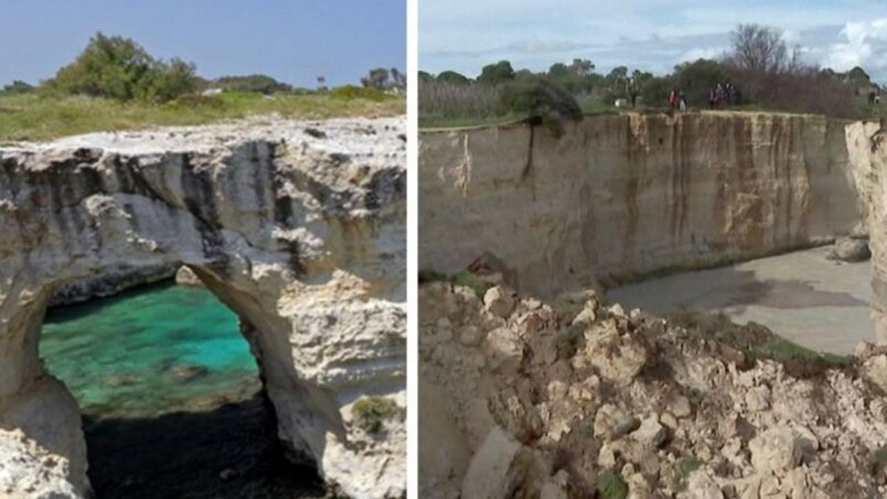 Italy’s famous Lovers’ Arch collapses on Valentine’s Day