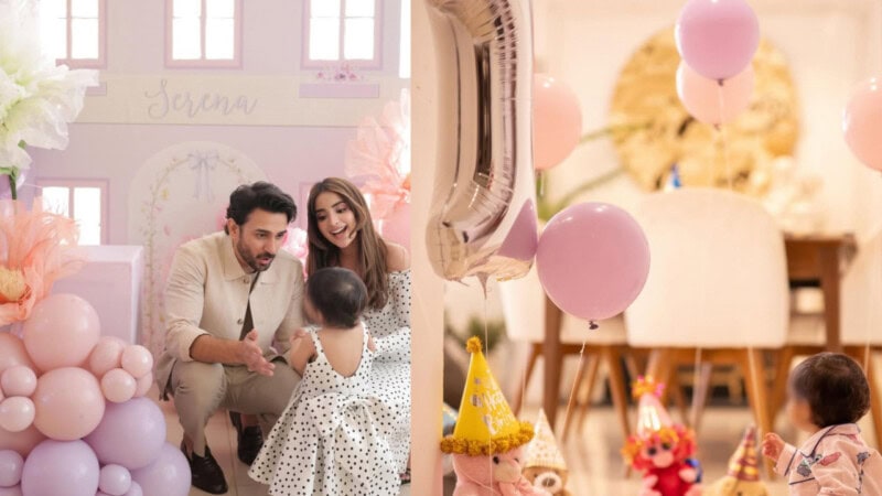 Matching outfits and pink decor: Saboor Aly, Ali Ansari celebrate daughter’s first birthday