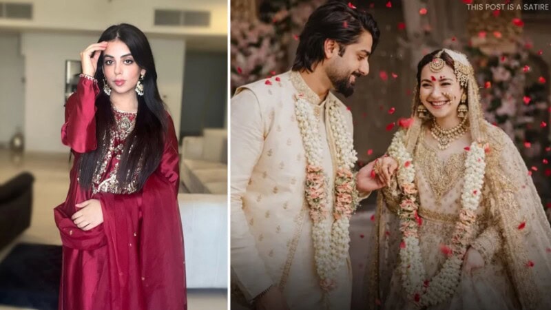 Yashma Gill pokes fun at Hania Aamir after Indian page claims marriage to first cousin