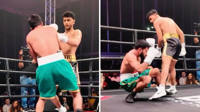Pakistani boxer Abdullah Chandio knocks out India’s Neeraj Saini in 35 seconds