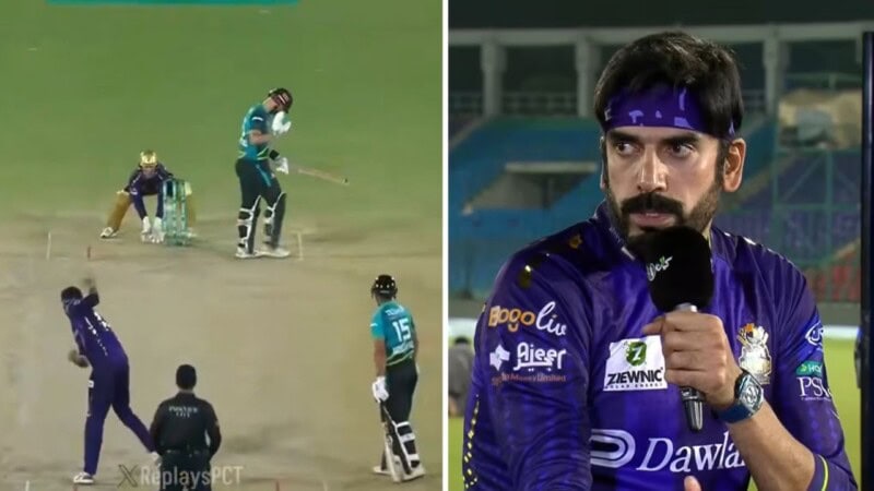 PSL: Usman Tariq responds after Daryl Mitchell pulls away twice during bowling action pause