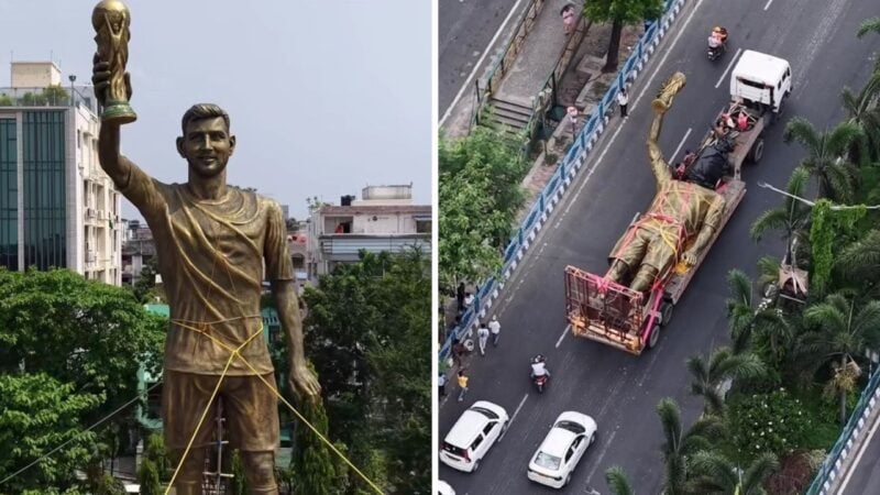 Giant Lionel Messi statue worth over PKR 29 crores removed in India