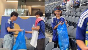 Japanese fans clean up Dallas stadium