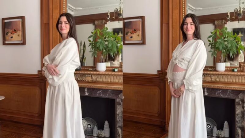 Prada out, maternity dress in: Anne Hathaway confirms third pregnancy