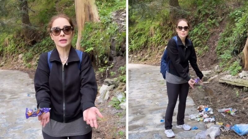Juggun Kazim loses cool at seeing litter in Nathia Gali