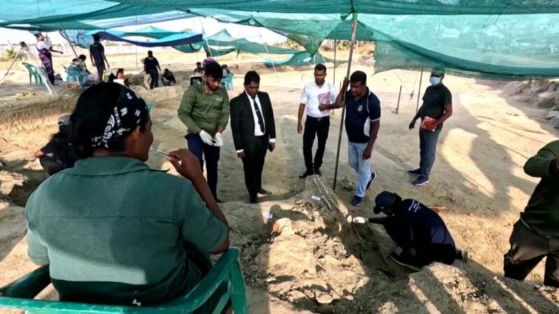 Remains of 582 people found at mass grave in northern Sri Lanka