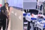 Welding activity seen inside Karachi’s NICH nursery with newborns nearby