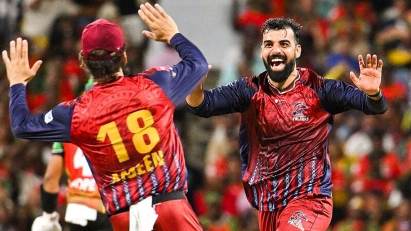 Shadab Khan’s hat-trick sends Antigua and Barbuda Falcons into the CPL final