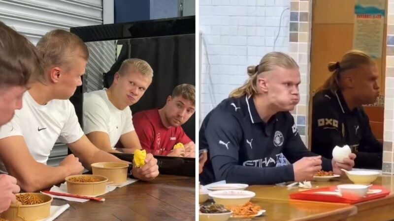 Erling Haaland and MrBeast recreate viral AI meme