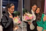 Rakhi Sawant welcomes Saba Qamar in Dubai with flowers, ring