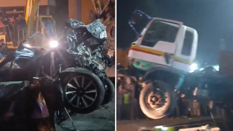 Three members of a family killed after trailer crashes into car in Lahore