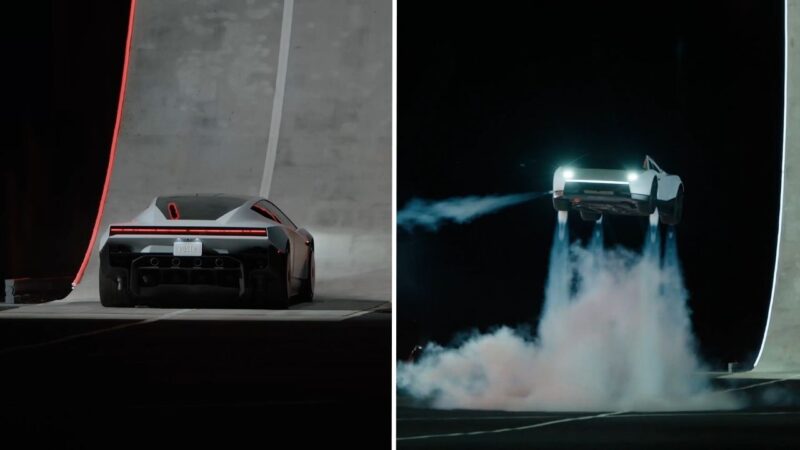 Tesla unveils ‘flying car’ with SpaceX rocket thrusters