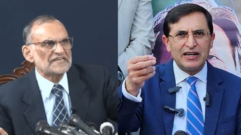PTI meeting heats up as Azam Swati, Barrister Gohar differ over negotiation authority
