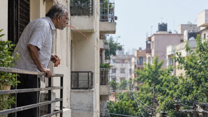 Indian man dies after spitting gutka from balcony onto power line